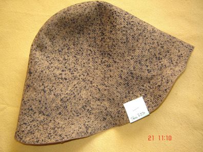 Hutstumpen Wolle bedruckt hellbraun schwarz 100 gr Ü 52 Rd 85cm Stu753