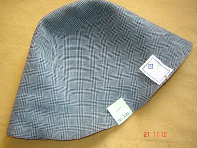 Hutstumpen Wolle bedruckt Glenchek hellblau schwarz 90 gr Ü 50 Rd 86cm Stu754