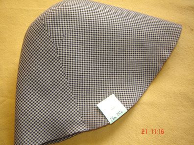 Hutstumpen Wolle bedruckt Vichy Karo beige schwarz 100 gr Ü 54 Rd 86cm Stu762