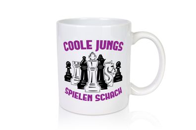 Coole Jungs spielen Schach | Schachspieler | Schachbrett - Tasse Weiß