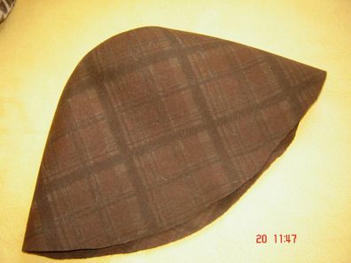 Hutstumpen Wollfilz Stumpen bedruckt braun Karo 110 gr Ü 54cm Rd 85cm Stu702