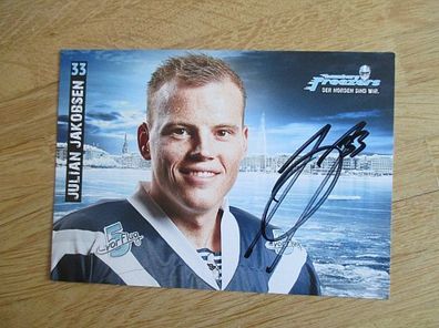 Eishockey Hamburg Freezers Julian Jakobsen - handsigniertes Autogramm!!!