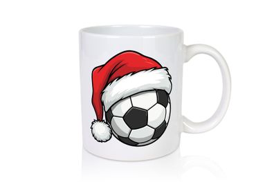 Weihnachten | Fußball | Weihnachtsmütze - Tasse Weiß
