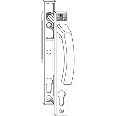 Winkhaus Griffgarnitur GG. RR. F1 Profilzylinder -Lochung bis Türstärke 70mm Alu silb