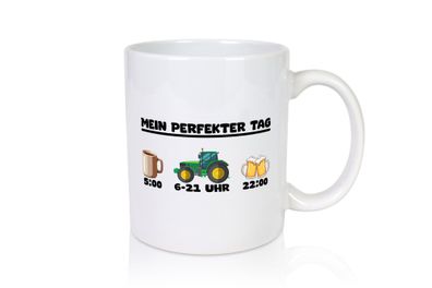 Mein Perfekter Tag | Landwirt | Mähdrescher | feldarbeit - Tasse Weiß