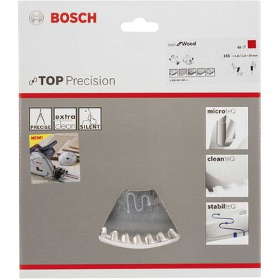 Bosch Best for Wood Top Precision - Kreissägeblatt - für Holz - 165 mm - 48 Zähne