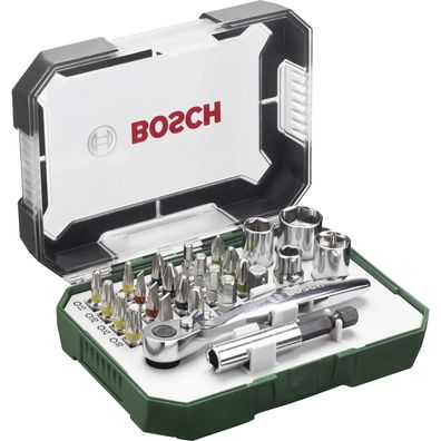 Bosch - Knarrenschraubendreher mit Bit-Satz - 26 Stücke - in Koffer
