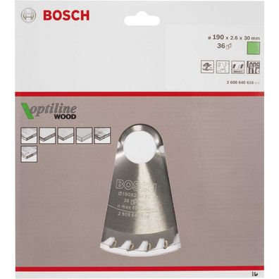 Optiline Wood Bosch - Lame de scie circulaire - pour le bois - 190 mm - 36 dents
