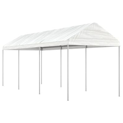 vidaXL Pavillon mit Dach Weiß 6,69x2,28x2,69 m Polyethylen