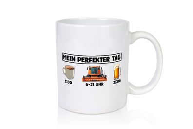 Perfekter Tag | Feldarbeit | Mähdrescher | Landwirt - Tasse Weiß
