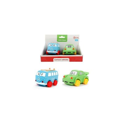 Toi-Toys LITTLE STARS - 2 weiche PVC-Autos Cartoon vehicles Baby Spielzeugautos
