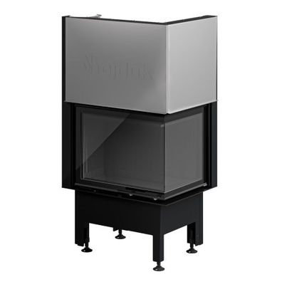 Smart 2PXTh Eck-Kamineinsatz Rechts Black Edition 7kW Hebetür