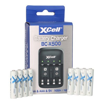 Ladegerät BC-X500 für NiMH Akkus + 8x AAA (Micro) 1,2V 1150mAh