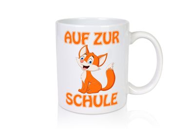 Auf zur Schule | Schulstart Tasse | Fuchs | Schulkind - Tasse Weiß