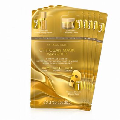 Etre Belle Golden Skin Maske 5er-Set - 3-Step Pflege mit 24k Gold & Caviar