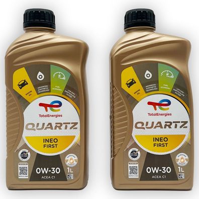 Total Quartz Ineo First 0W-30 | 2 L | PSA B71 2312 | PSA B71 2302 | ACEA C2