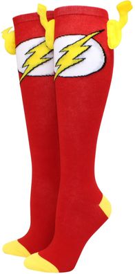 The Flash Kniestrümpfe - DC Comics Rote Kniestrümpfe für Damen mit Blitzern