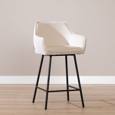 Bronx71 Barhocker Ciara Off white Leinen 65 - 78 cm