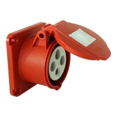 CEE Einbausteckdose gerade 400V 32A 4P 75x75 mm