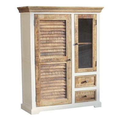 Highboard 100x128cm 'Nizza' Mango weiß natur