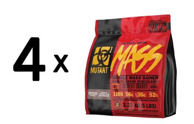 4 x Mutant Mutant Mass, Chocolate Fudge Brownie - 2270g