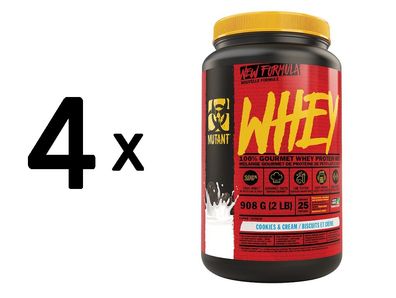 4 x Mutant Mutant Whey, Cookies & Cream - 908g