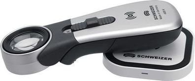 Handleuchtlupe Tech-Line Induktion Vergr.8x LED Linsen-Ø 30mm Schweizer