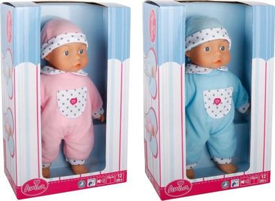 AM Puppe mit Mütze, prechend,28cm,2f.-s