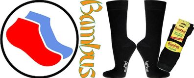 SOCKS PUR Bambus-Viskose - verstärkt-extra-breiter Piqué-Komfortbund 3 Paar