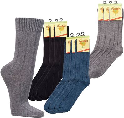 SOCKS PUR Warme Socken mit Bambus-Viscose mit Softrand, superweich 3 Paar
