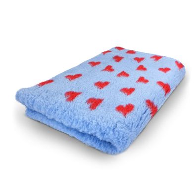 Vet Bed Hundedecke Hundebett Schlafplatz 75 x 50 cm hellblau fuchsie Herzen