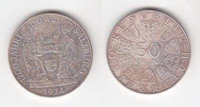 50 Schilling Silber Münze Österreich 1200 Jahre Dom zu Salzburg 1974 (113390)