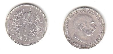 1 Krone Silber Münze Österreich 1915 (113704)