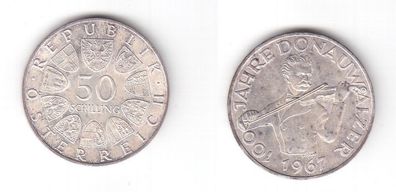 50 Schilling Silber Münze Österreich 100 Jahre Donauwalzer 1967 (113400)