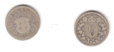 5 Rappen Nickel Münze Schweiz 1850 (113757)