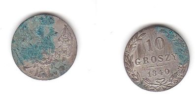 10 Goszy Münze Polen Russland 1840 (113740)