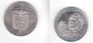 100 Balboa Nickel Münze Panama Martin Luther King 1988 (113410)