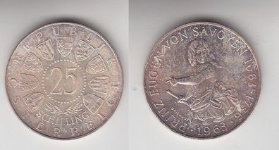 25 Schilling Silber Münze Österreich Prinz Eugen von Savoyen 1963 (113461)