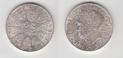 25 Schilling Silber Münze Österreich 150 Jahre Technische Uni Wien 1965 (113448)