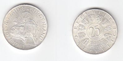 25 Schilling Silber Münze Österreich 40 Jahre Burgenland 1921-1961 (113402)