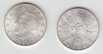 25 Schilling Silber Münze Österreich Peter Rosegger 1969 (113380)