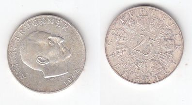25 Schilling Silber Münze Österreich Anton Bruckner 1962 (113412)