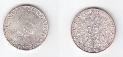 25 Schilling Silber Münze Österreich Carl Michael Ziehrer 1972 (113524)