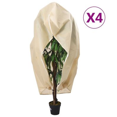 vidaXL Wintervlies mit Reißverschluss 4 Stk. 70 g/m² 1x1,55 m