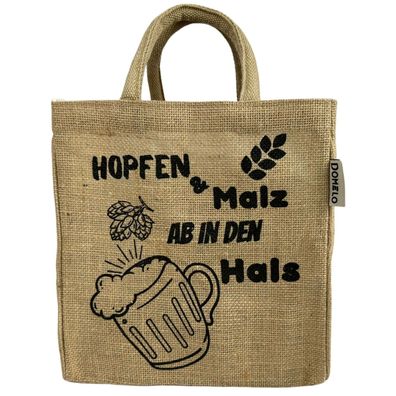 Domelo Flaschen Tasche Flaschenträger 6 Fächer Jute Bierflaschenträge Einkaufskorb