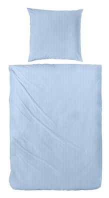 Primera Soft-Seersucker Bettwäsche 155x220 uni einfarbig blau 213050-03