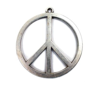 Minott Anhänger Peace Zeichen im Antik Design versilbert Ø ca. 55mm 14746