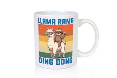 Lama rama ding dong | Faultier | Lama - Tasse Weiß