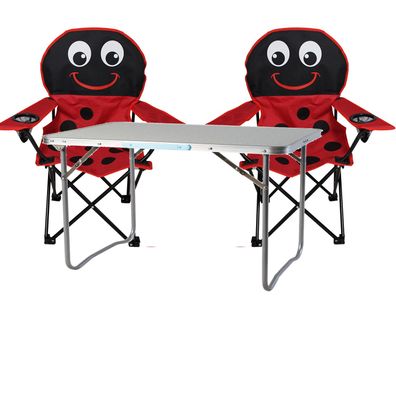3-tlg. Kinder Campingmöbel Set Käfer Tisch + 2 Campingstühle Käfer mit Tasche