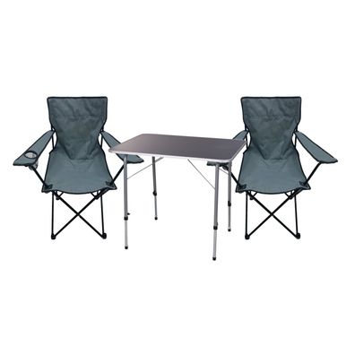 3tlg Campingmöbel Anglerstuhl Campingtisch klappbar Tragegriff L80xB60xH50-70cm